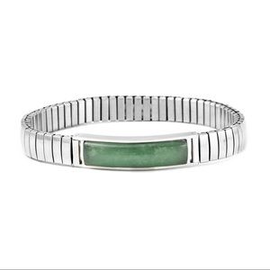 Green Aventurine Stretch Bracelet in Stainless Steel